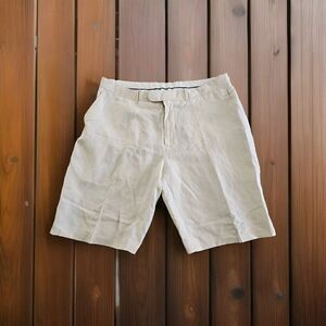 Vintage Polo Ralph Lauren Shorts 38 Beige Linen Silk Shorts Classic Preppy Men's